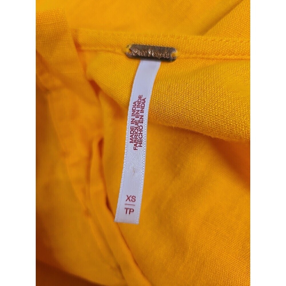 Free People Holding On Convertible Maxi Dress Cotton Linen Yellow Women’s Sz XS - Picture 6 of 10